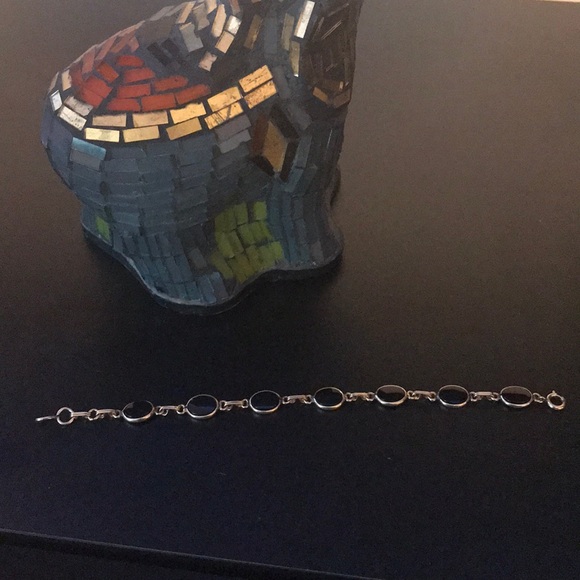 Vintage 12k gold onyx bracelet - Picture 3 of 8